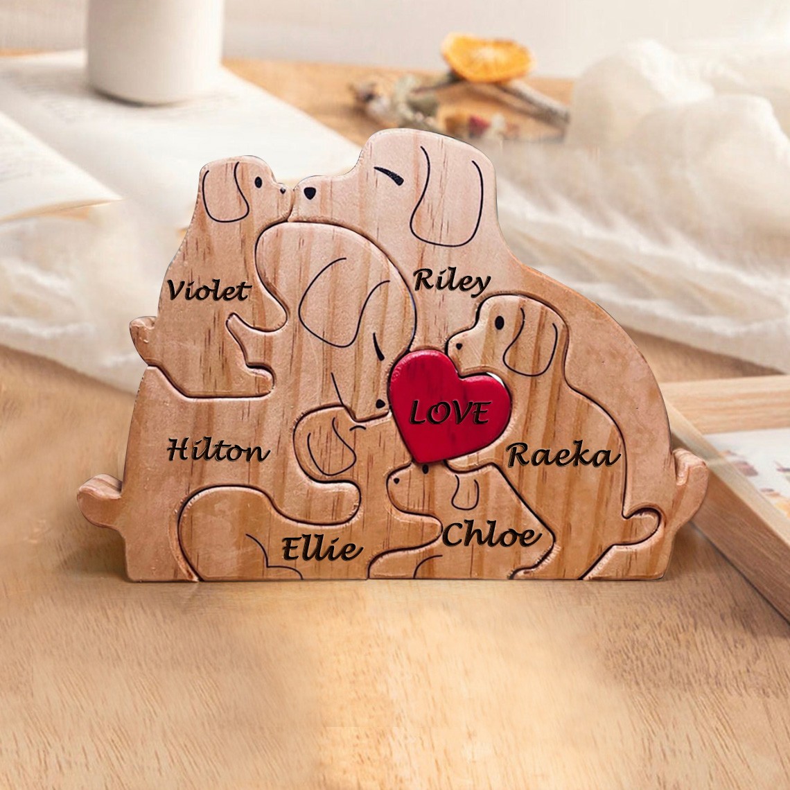 Custom Couple Dog Puzzle Anniversary Family Keepsake Gift For Mother's Day Gift Ideas