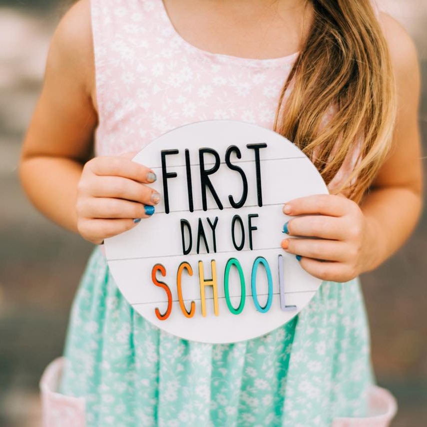 Personalized First Day Back to School Prop Interchangeable Sign For Kids