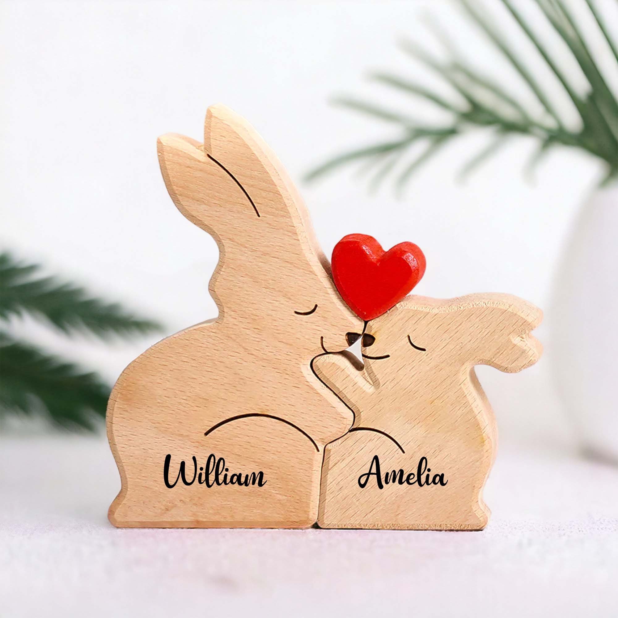 Personalized Family Bunny Puzzle Anniversary Birthday Keepsake Gift For Family