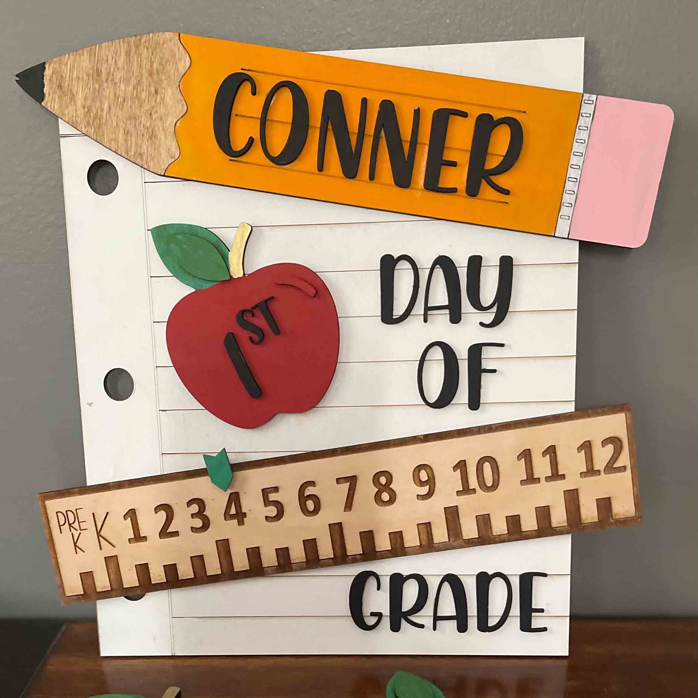 Personalized 1st/Last Day Back to School Prop Interchangeable Sign For Kids